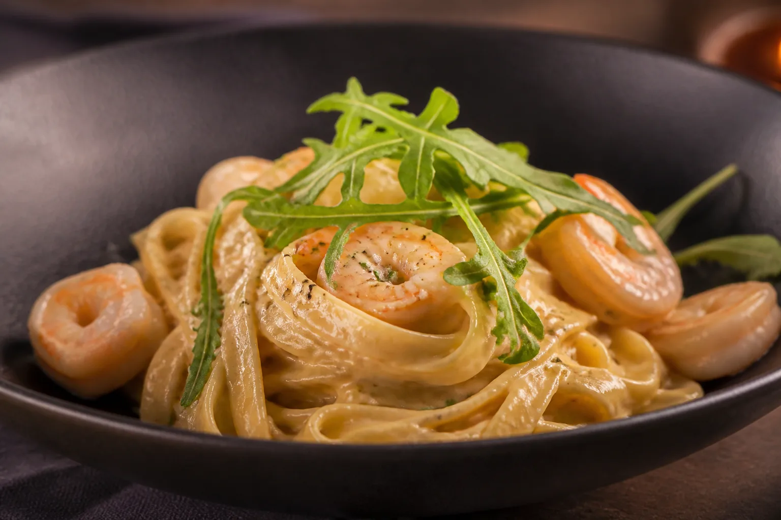 Tagliatelle z krewetkami